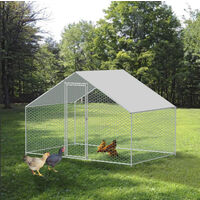 Hobag – Enclos poulailler 6 m² en acier galvanisé – Parc grillagé 3x2 m avec bâche waterproof – Protection contre prédateurs