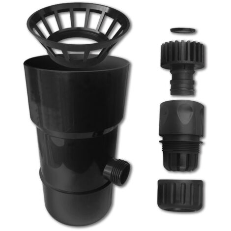 Récupérateur d'eau de pluie 110 mm en PVC avec raccords ABS – Épaisseur 3 mm – Couleur gris noir RAL 7021 – Compatible gouttières 100 mm – D-Work