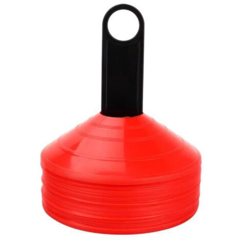 Coupelles de marquage souples lot de 50 – Diamètre 20 cm, hauteur 5 cm – Polyéthylène incassable, support nylon – Pour terrains sportifs – D-Work