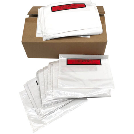 Lot De 1000 Pochettes Porte-Documents A6 168 X 126 Mm – Transparentes, Autoadhésives, Idéales Colis & Transport