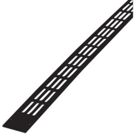 Grille plate 488 - Hauteur : 20 - Mortaise : 430X16 - Longueur : 475 - Teinte : Noir - RENSON