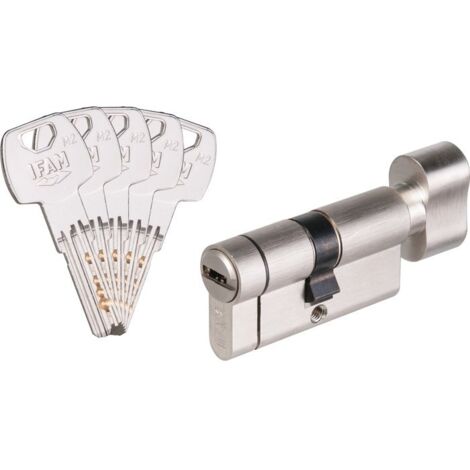 Cylindre à bouton f6s+ anti-arrachement - A : 30 - B : 30 - Long  : E30 x 30 - IFAM