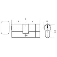 Cylindre à bouton f6 s+ anti-arrachement - Long  : E35 x 35 - B : 35 - A : 35 - IFAM