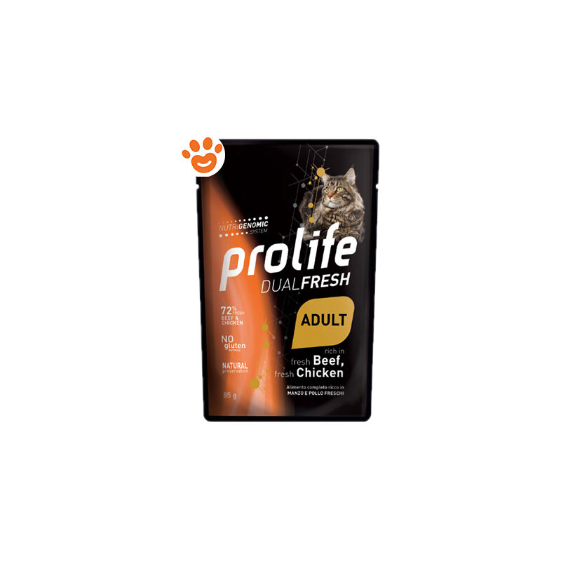 Prolife Cat Dualfresh Adult Manzo e Pollo - Confezione da 85 Gr