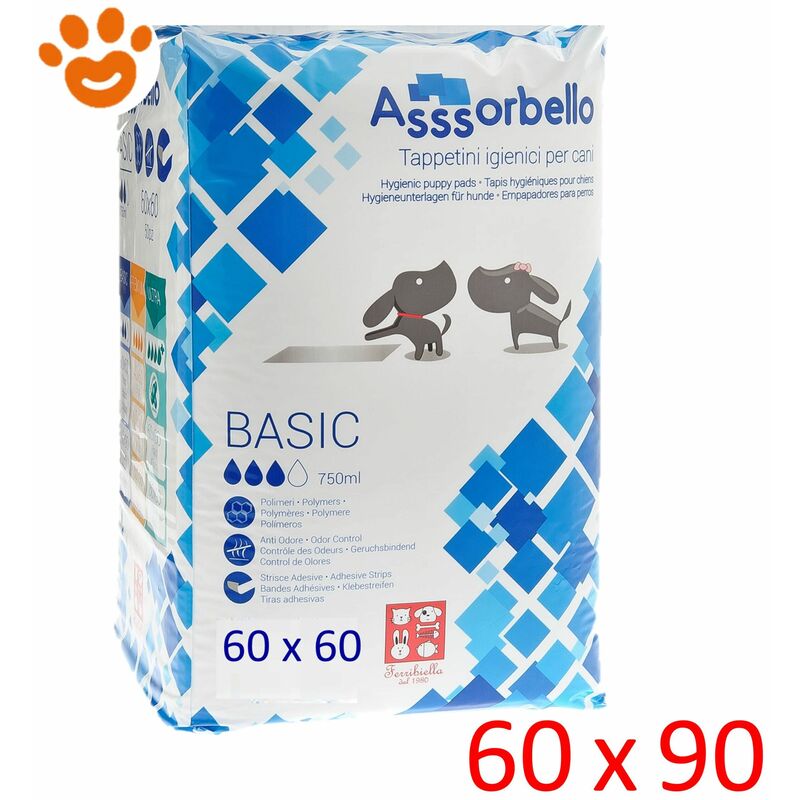 Ferribiella Assorbello BASIC Tappetini Assorbenti per cani 60x90 - 10  Tappetini