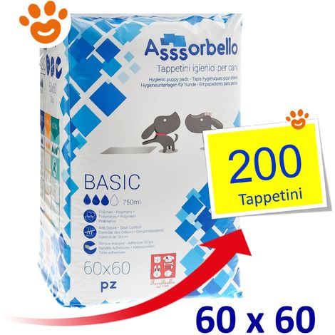 Ferribiella Assorbello BASIC 60x60 - 200 Tappetini Assorbenti per cani