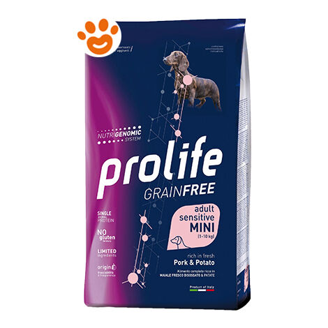 Prolife Dog Grainfree Sensitive Adult Mini Maiale e Patate - Sacco Da 600 gr