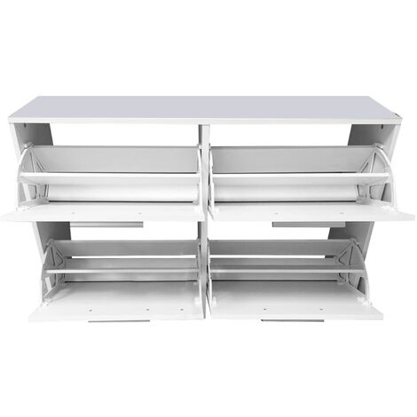 Scarpiera A Soffitto Con 4 Ribalte | Grigio | 100x24x91 Cm | Ripiano Regolabile