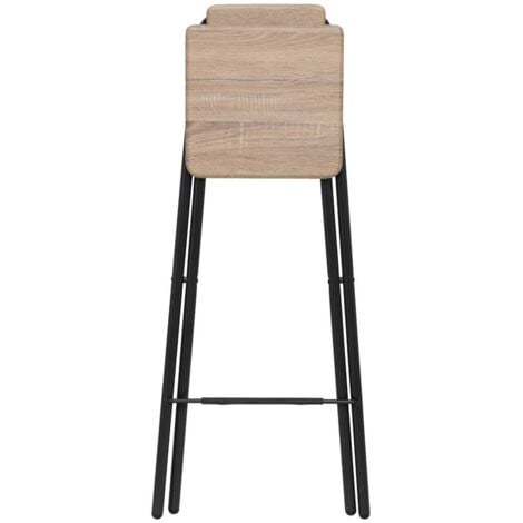 SGABELLO ALTO MOD. LOUNA NERO E NATURALE