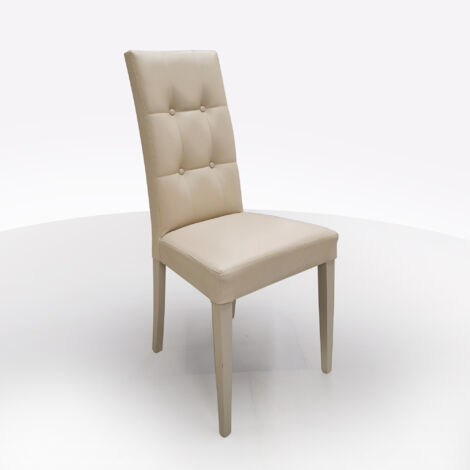 SEDIA MOD. DALLAS IN ECOPELLE BEIGE (1/5)
