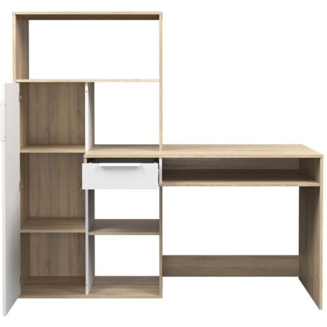 SCRIVANIA CON LIBRERIA MOD. FUNCTION PLUS CM 163X60 H. 155 ROVERE SONOMA