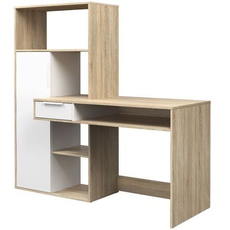 SCRIVANIA CON LIBRERIA MOD. FUNCTION PLUS CM 163X60 H. 155 ROVERE SONOMA