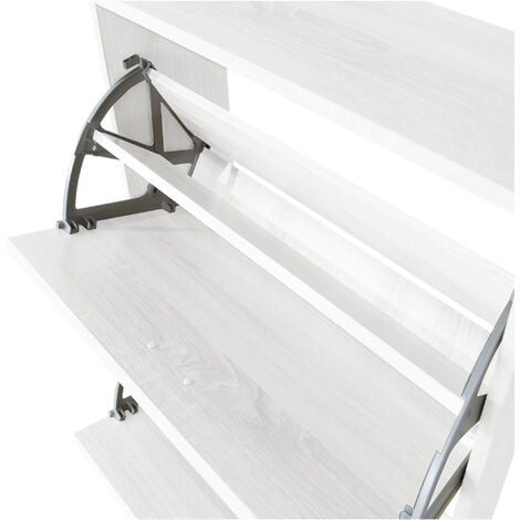SCARPIERA 2 RIBALTE CM 63X24 H.80 ROVERE SBIANCATO