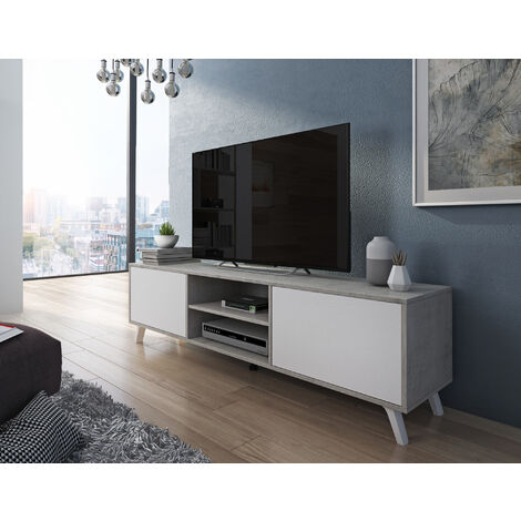 PORTA TV MOD. NIMES CM 180X40 H. 49 BETON E RUSTICA (1/3)