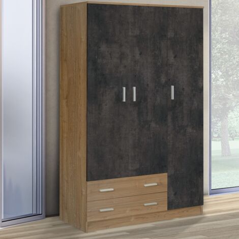 ARMADIO MOD. MULTIUSO CM 115X52 H. 182 NOCE STELVIO E OSSIDO (1/5)