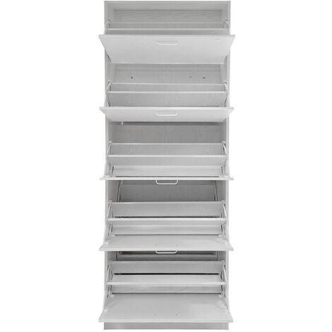 SCARPIERA 5 RIBALTE CM 63X24 H. 180 ROVERE SBIANCATO