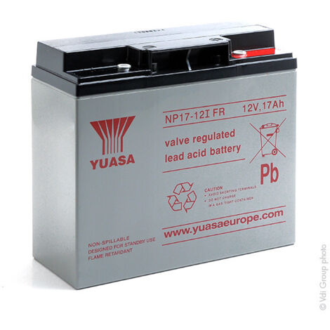 Yuasa – Batterie plomb AGM 12V 17Ah – Étanche pour onduleurs et systèmes d'alarme – Technologie absorbée – Poids 6,2 kg - NP17-12I
