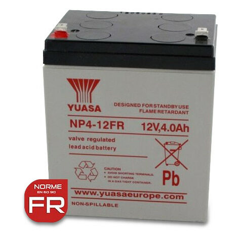 Batterie NP4-12FR YUASA - Plomb - AGM - 12V - 4.0Ah