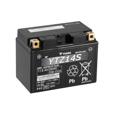 Yuasa – Batterie de moto 12V 11.2Ah – Technologie VRLA sans entretien – Performances de démarrage élevées – Compatible Yamaha FZ1, Fazer