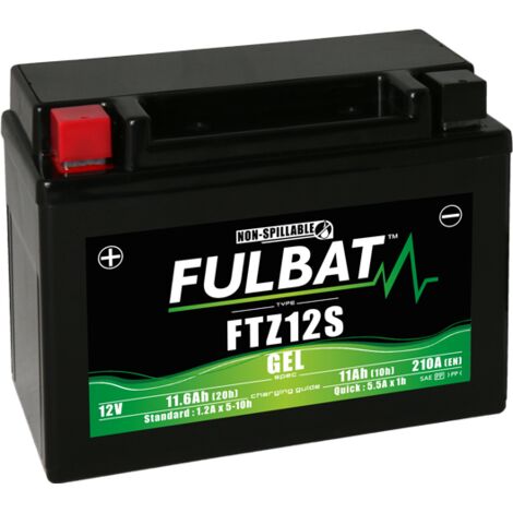 Fulbat – Batterie moto 12V 11Ah GEL – Technologie étanche – Puissance de démarrage 210A – Compatible BMW, Honda, Yamaha - FTZ12S