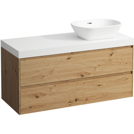 LAUFEN LANI Waschtischplatte weiß matt inklusive Unterschrank, 1