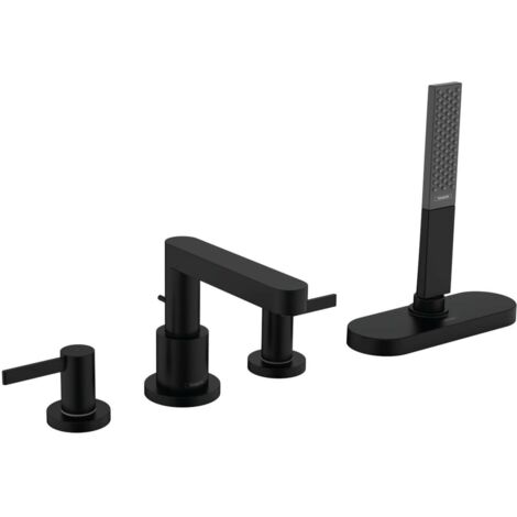 Hansgrohe Finoris - Armatur am Wannenrand, 4-Loch-Installation, sBox, schwarz matt 76444670