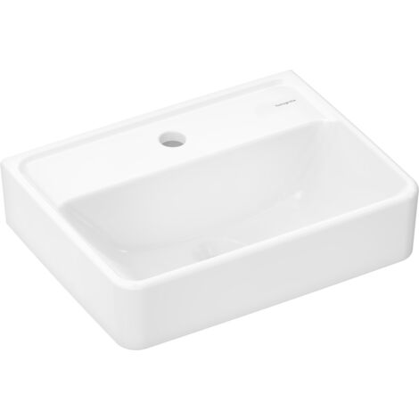 hansgrohe Xanuia Q Handwaschbecken 450x340mm mit Hahnloch ohne Überlauf, Weiß