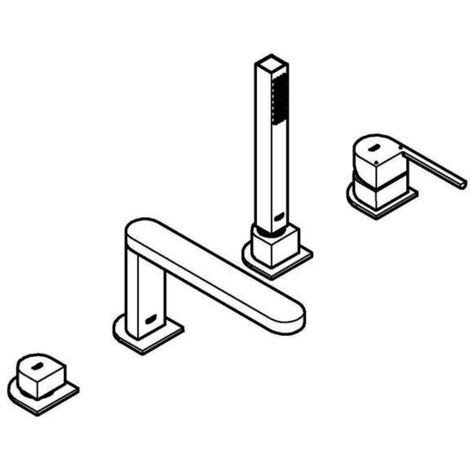 GROHE Plus 4-Loch Einhand-Wannenkombination, Wannenrandmontage,