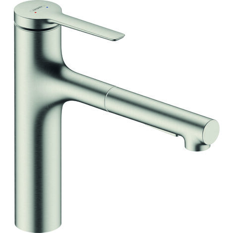 Hansgrohe Zesis M33 - Spültischarmatur 160, mit ausziehbarem Brause, sBox lite, Design Edelstahl 74804800
