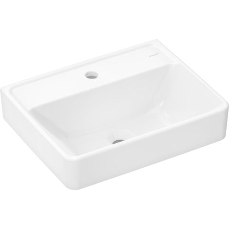 hansgrohe Xanuia Q Handwaschbecken 500x390mm mit Hahnloch ohne Überlauf, Weiß