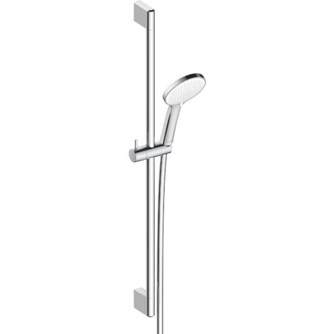 Duschsystem Duravit Universal 700 mm, mit 3 Strahlarten (Rain, Intense Rain, Soft Rain), höhenverstellbare Handbrause und Brauseschlauch mit Verdrehschutz, Chrom/Weiß