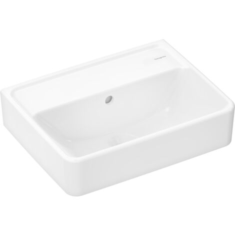 hansgrohe Xanuia Q Handwaschbecken 450x340mm ohne Hahnloch mit Überlauf, Weiß