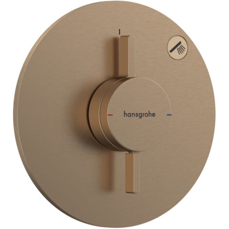 hansgrohe DuoTurn S Mischer Unterputz für 1 Verbraucher, Bronze gebürstet mit Thermostat