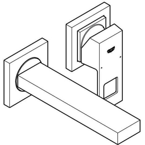 Grohe Eurocube - Unterputz-Waschtischarmatur, 2-Loch-Montage, Supersteel 19895DC0