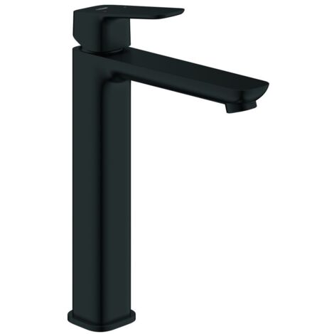 Grohe Cubeo Einhand-Waschtischbatterie XL-Size Mattschwarz, glatter Körper, für freistehende Waschschüsseln