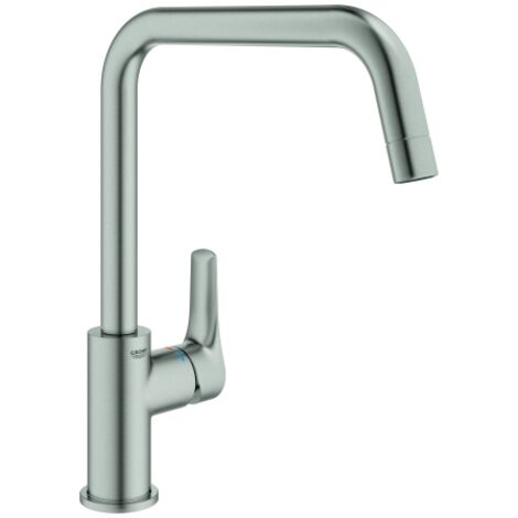 Grohe Spültisch-Einhebelmischer Eurosmart supersteel, schwenkbarer, hoher Auslauf