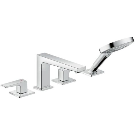 hansgrohe Metropol 4-Loch Einhebel-Wannenrandmischer, (1/4)