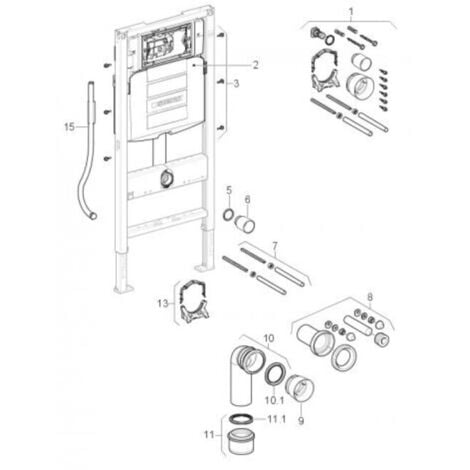 Vorwandelement GEBERIT Duofix Wand-WC 112cm mit Sigma Unterputzspülkasten UP320 - 111.300.00.5
