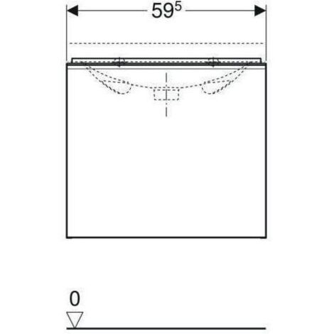 Geberit Acanto Waschtischunterschrank Compact 500614, 595x535x416mm, Farbe  (Front/Korpus): Glas Weiß / Weiß Hochglanz lackiert - 500.614.