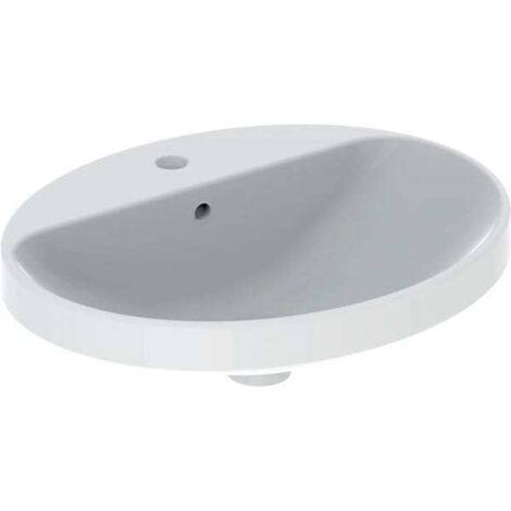 Geberit VariForm Einbauwaschtisch oval, 550x450mm, mit Hahnloch,