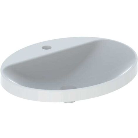 Geberit VariForm Einbauwaschtisch oval, 600x480mm, mit Hahnloch,