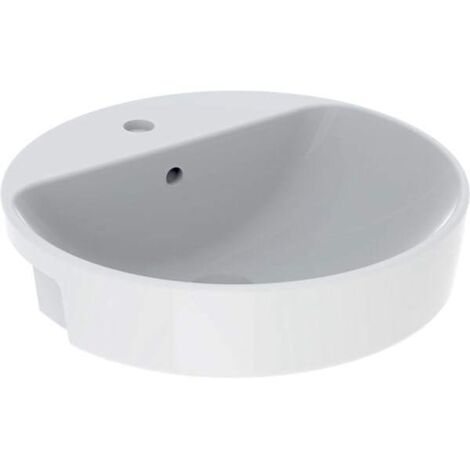 Geberit VariForm Halbeinbauwaschtisch rund, 500mm, mit Hahnloch,
