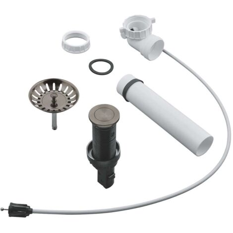 Grohe Ablaufgarnituren - Ablaufgarnitur für Doppelspüle, Hard Graphite gebürstet 40986AL0