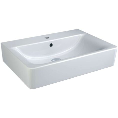 Ideal Standard Waschtisch Connect Cube, 1 Hahnloch mit Überlauf 650x460x175, Weiß