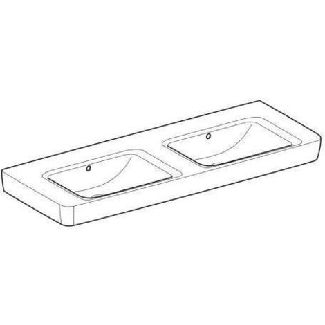 Geberit Renova Plan, Doppelwaschtisch, 130x48 cm, ohne Hahnloch, (1/5)