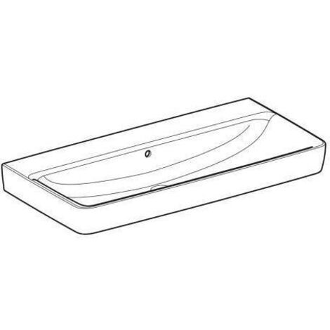 Geberit Renova Plan, Waschtisch, 100x48 cm, ohne Hahnloch, mit
