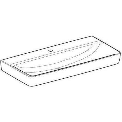 Geberit Renova Plan, Waschtisch, 100x48 cm, 1 Hahnloch, ohne