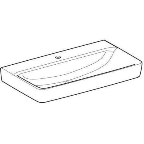Geberit Renova Plan, Waschtisch, 85x48 cm, 1 Hahnloch, ohne