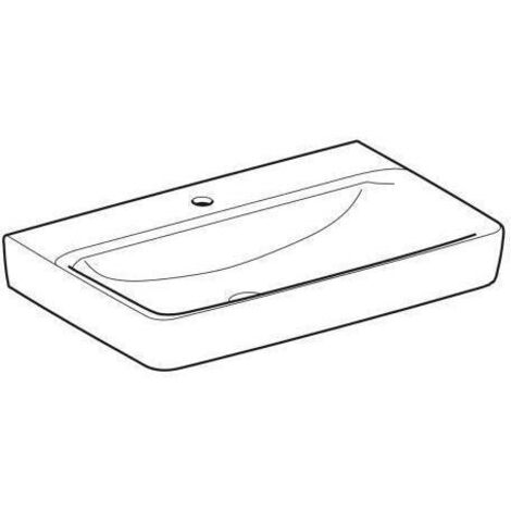 Geberit Renova Plan, Waschtisch, 75x48 cm, 1 Hahnloch, ohne