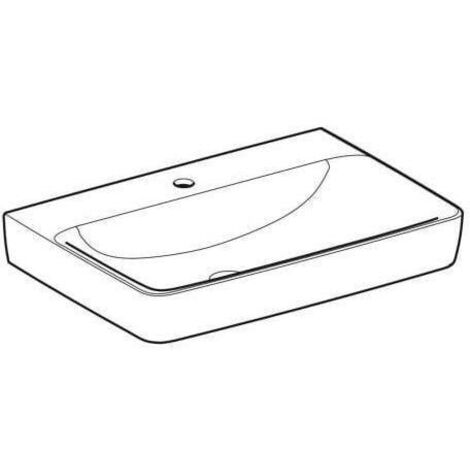 Geberit Renova Plan, Waschtisch, 70x48 cm, 1 Hahnloch, ohne